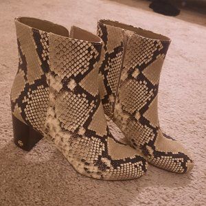 Tory Burch  Roccia Snakeskin Leather Ankle Boots